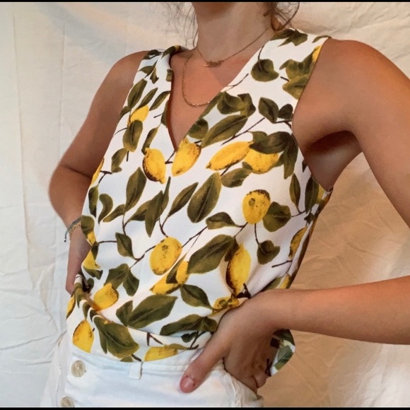 Zara | Tops | Zara Lemon Print Top Size Xs | Poshmark